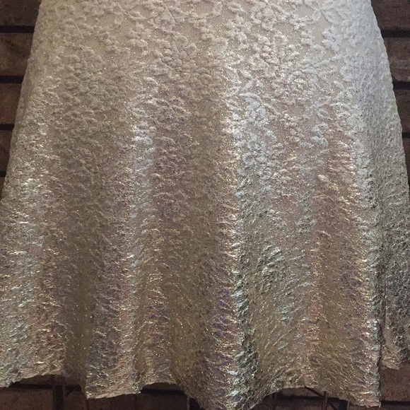 🥂Free People Gold & White Homecoming Dress - Picture 2 of 6